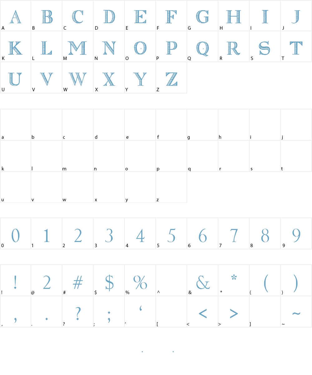 Clasica Striped by Marta van Ec Font Character